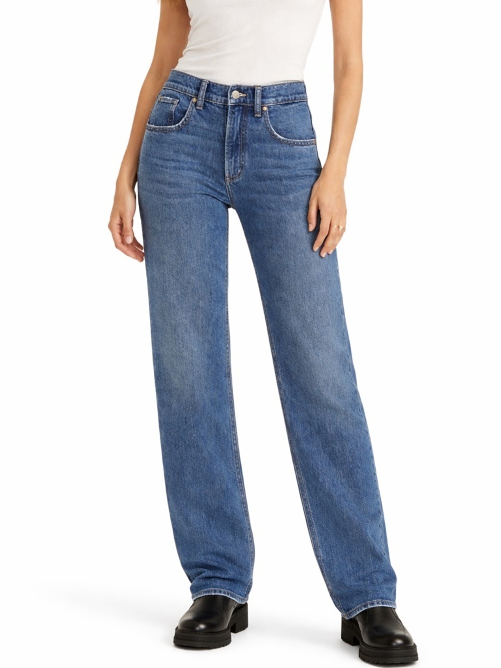 Silver Jeans Low 5 Straight Leg Mid Rise Denim W28